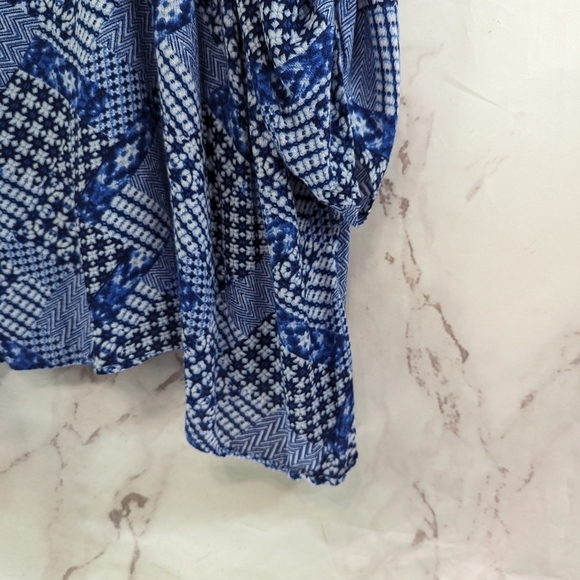 Catherines Shirt Womens 3X 26 28 Blue Blouse Popover Gingham Patchwork Picnic - Picture 4 of 11